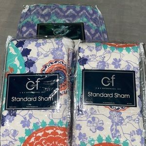 C & f king size dust ruffle and 2 standard pillow shams